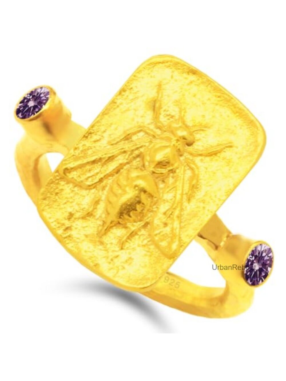925 Sterling Silver Signet Pinky Ring Ancient Poseidon Coin 24K Gold Vermeil